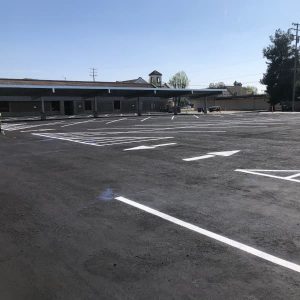 New parking lot striping with ADA
