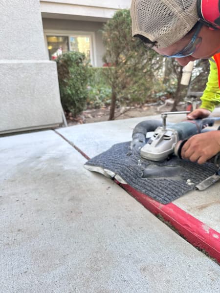 concrete grinding in process 