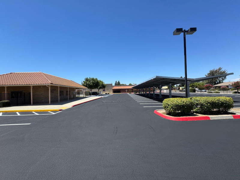 parking lot with new sealcoating