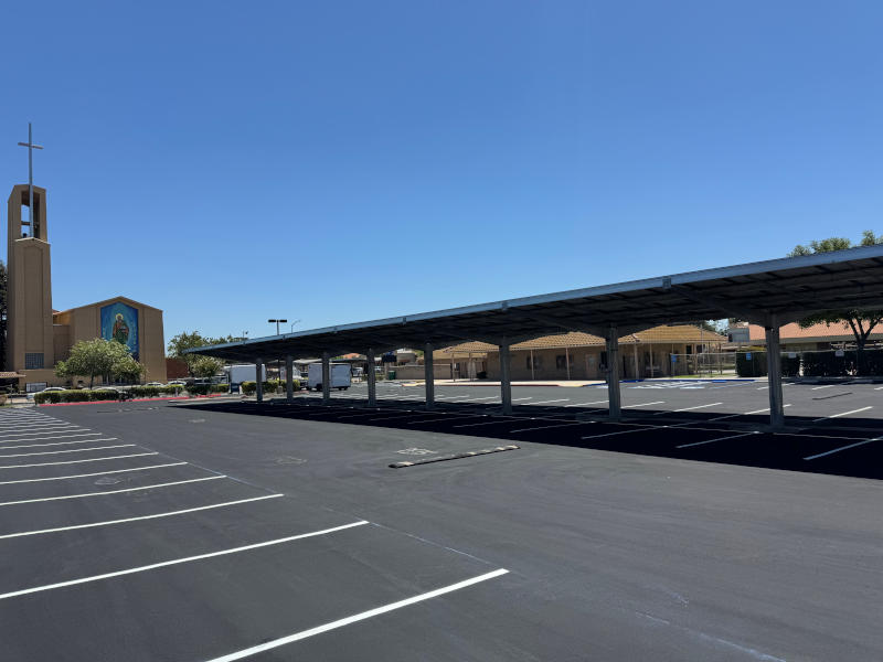 parking lot with new sealcoating