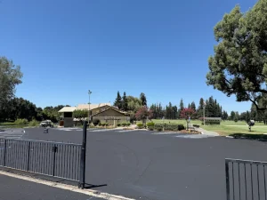 Kings River Golf & Country Club parking lot with new sealcoating